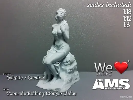WLM - Garden Concrete Bathing Woman Statue