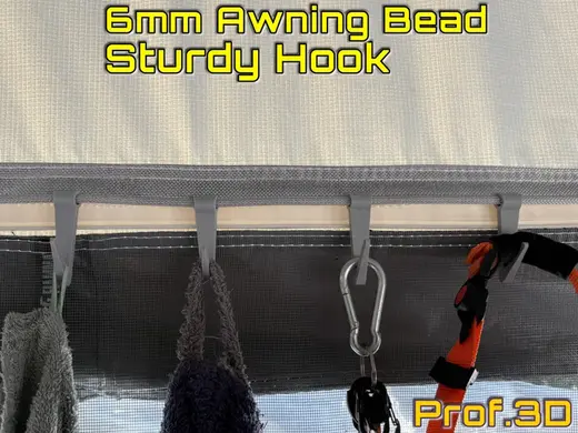 6mm Awning Bead Hook ⧸ Sturdy Slide On