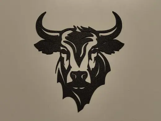 Bull silhouette wall art