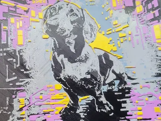 Hue Forge cyberpunk - Dachshund in Tokyo
