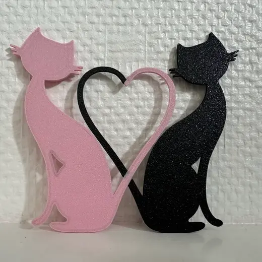 Deco Heart cat - Chat coeur