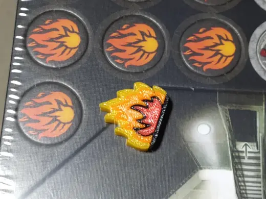 Fire token for board game Cthulhu: Death May Die