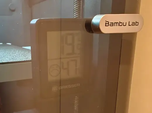 Hygrometer door mount for BambuLab P1S
