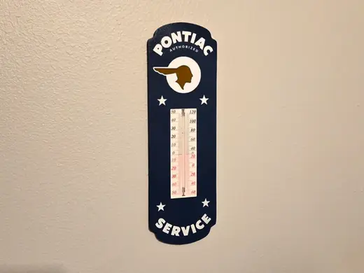 PONTIAC AUTH SERVICE ~ Vintage Wall Thermometer