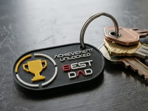 Achievement unlocked Best dad keychain