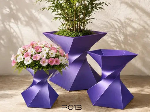 PO13 Sculptural Planter: Hexagonal Torsion