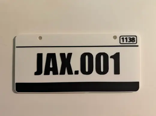 Jax License Plate