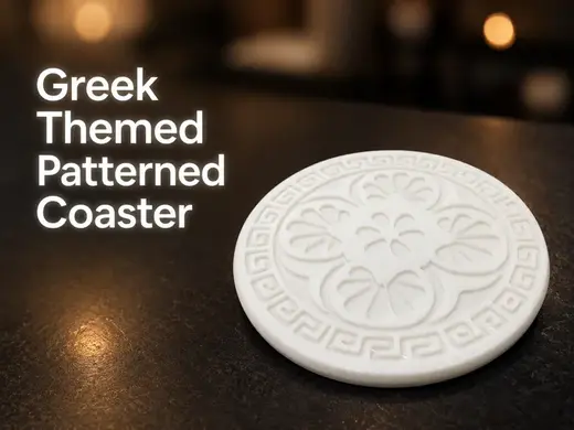 Greek Themed Patterned Coaster