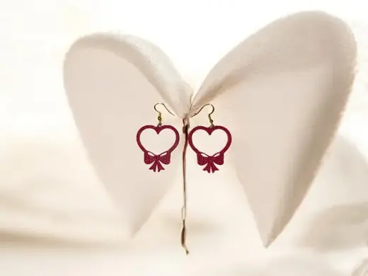 Heart bow earrings