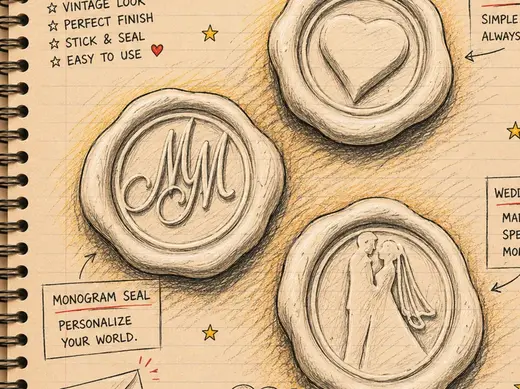 cera lacca con sigla MM ideale per matrimonio