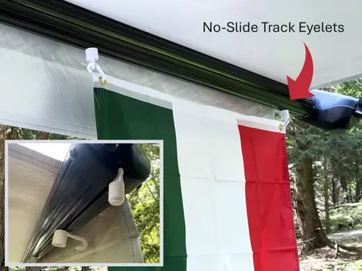 No-slide awning eyelets hooks for camping and RV