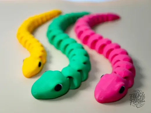 Chunky Noodle Snake, Flexi Print in Place Model