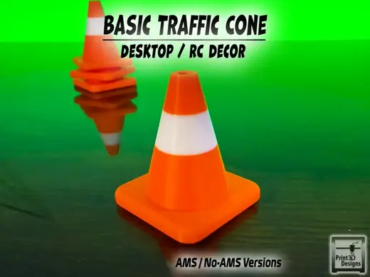 Simple Traffic Cone - Desktop / RC Decor Accessory