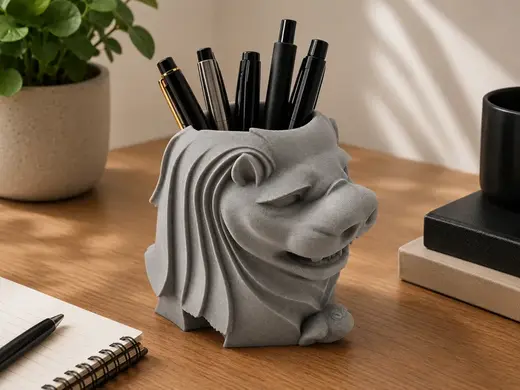 Singapore Merlion Pen Holder
