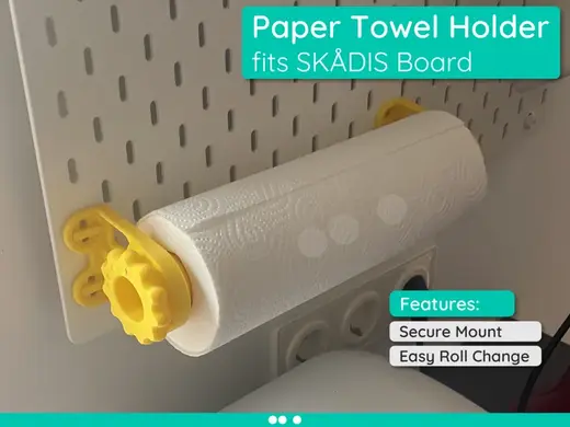Paper Roll Holder for IKEA SKADIS Board