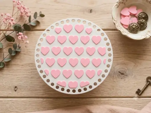 Bottom for crochet basket hearts