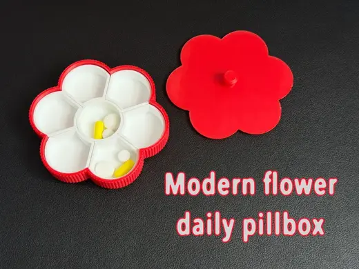 Modern flower daily pillbox