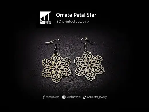 Ornate Petal Star Earrings