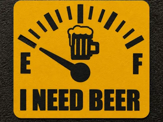 Beer Fridge Magnet / Sign - Beer Fuel Gauge