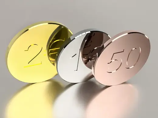 Simple Euro Coins (50cent, 1€, 2€)
