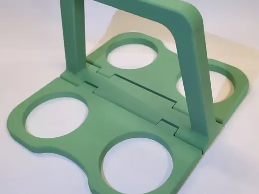 Foldable Print-in-place 4-Cup Holder with Handle