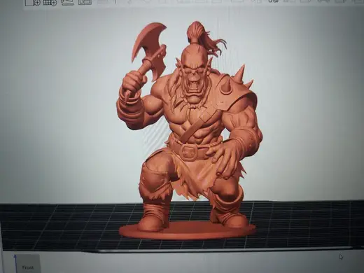 Orc fighter with axe, World of Warcraft genre