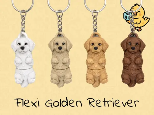 Golden Retriever Keychain – Articulated Flexi Dog