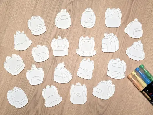 Backpack School Coloring Craft Set