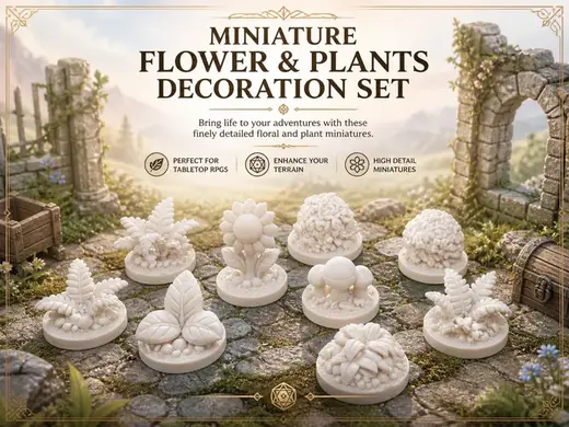 Miniataure Flower & Plants decoration Set