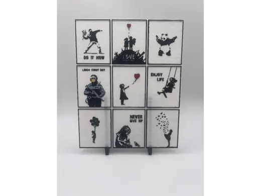 Banksy - Never Give Up - Hueforge Print