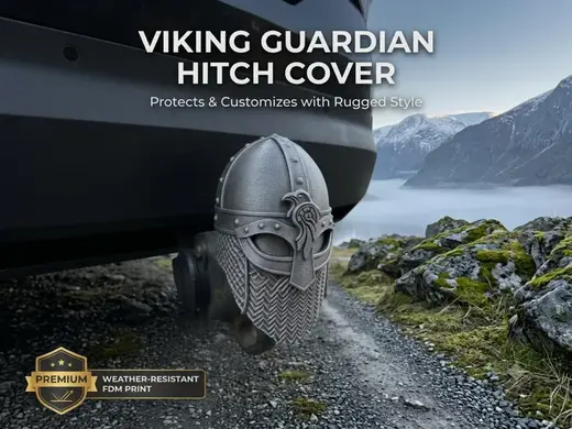 Viking Helmet Tow Hitch Cover Raven Guard