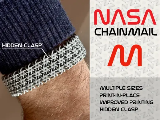 NASA Chainmail Fabric Bracelet M - Clasp - 20sizes