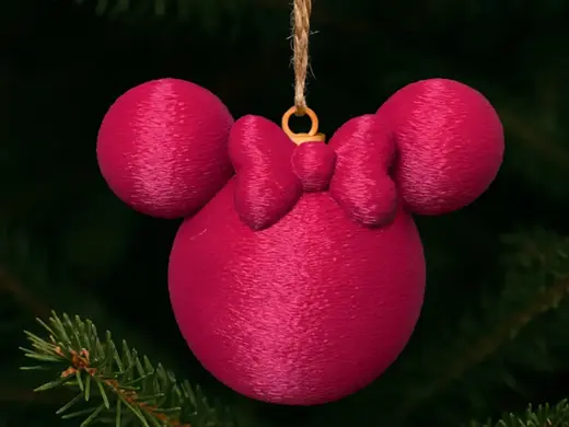 Fuzzy Minnie Christmas Bauble * No AMS