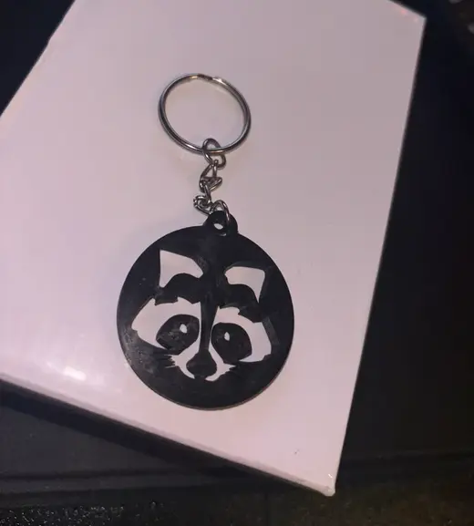 Raccoon Head Keychain