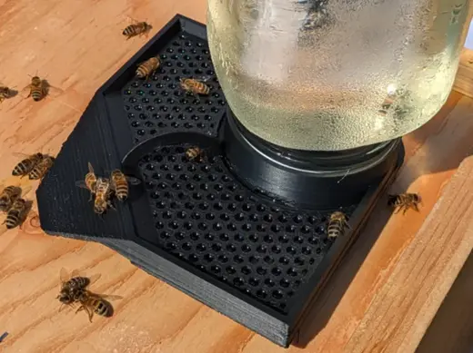 Mason Jar Bee Feeder - elevated platform