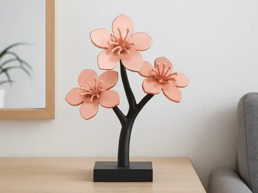 Blossom Trio Sculpture - Sakura Flower Tree Decor