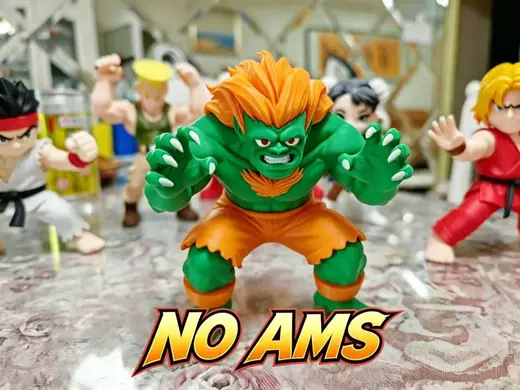 Q版街头霸王 布兰卡 Blanka 分件打印 (无需AMS)