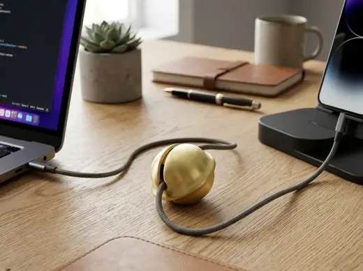 Bell Cable Winder–Decorative Desk Cable Organizer