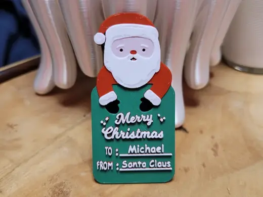 Configurable Christmas Gift Name Tag EN/FR - Santa