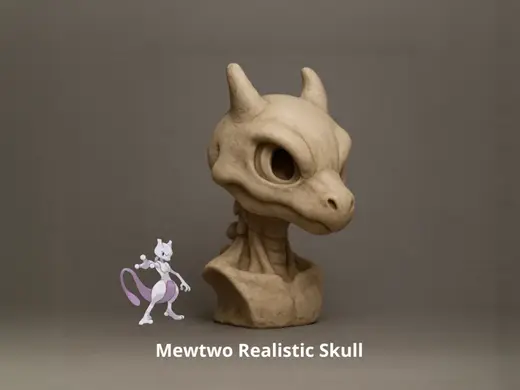 Mewtwo (Pokemon) realistic Skull