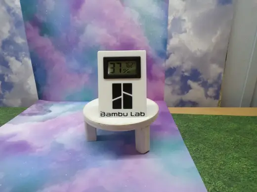 Desktop Hygrometer Stand with Bambu Lab LOGO