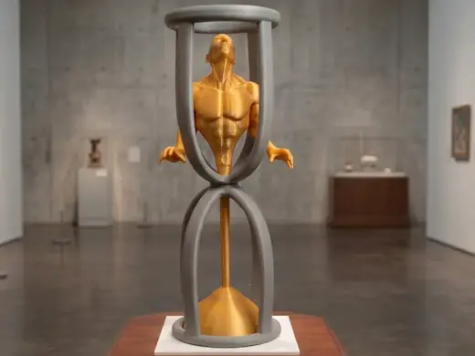 Chronos Unchained: Hourglass Sculpture