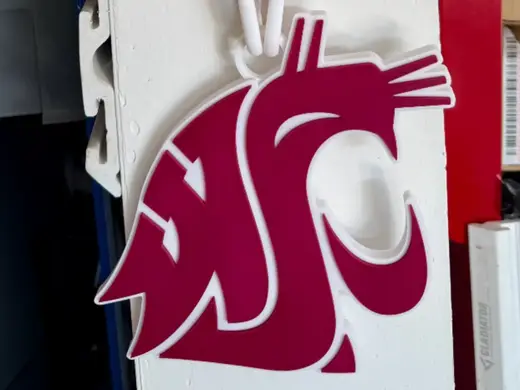 WSU Cougars oversized logo chain and sign
