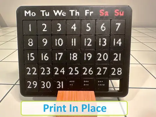 Pocket-Sized Puzzle-34 Calendar. A Dual-Purpose Desk Accessory