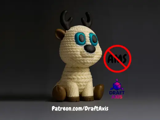 Knitted Snowy Reindeer - No AMS - Christmas ready