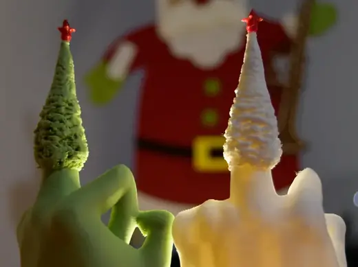 Mano dito medio albero di natale