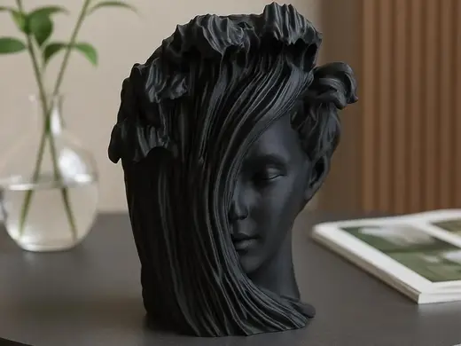 Wave Head Sculpture – Surreal Conceptual Bust