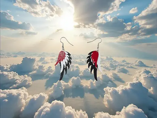Colorful wings earrings