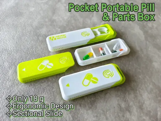 Portable Pocket Pill Box/ Parts Box