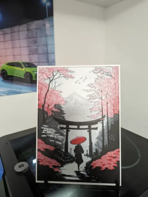 Japanese Woman with Umbrella Landscape